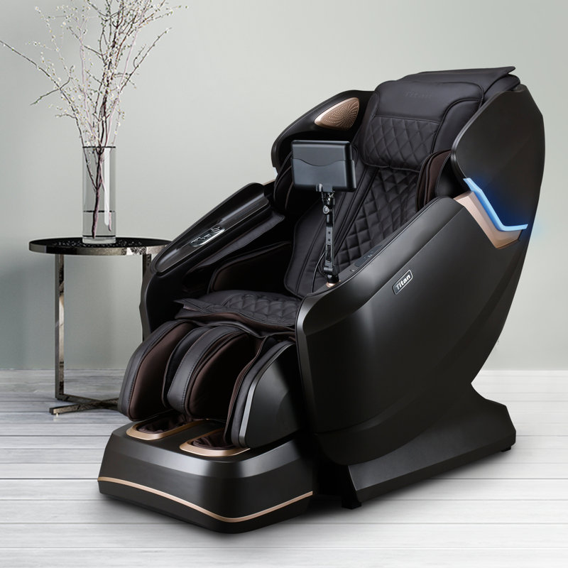 Fauteuil de massage Pro Vigor 4D, Similicuir brun, Brun