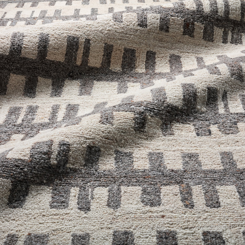 Lexxi Tufted Striped Gray Area Rug (10'X14'), Rectangle 10' x 14', Gray/White