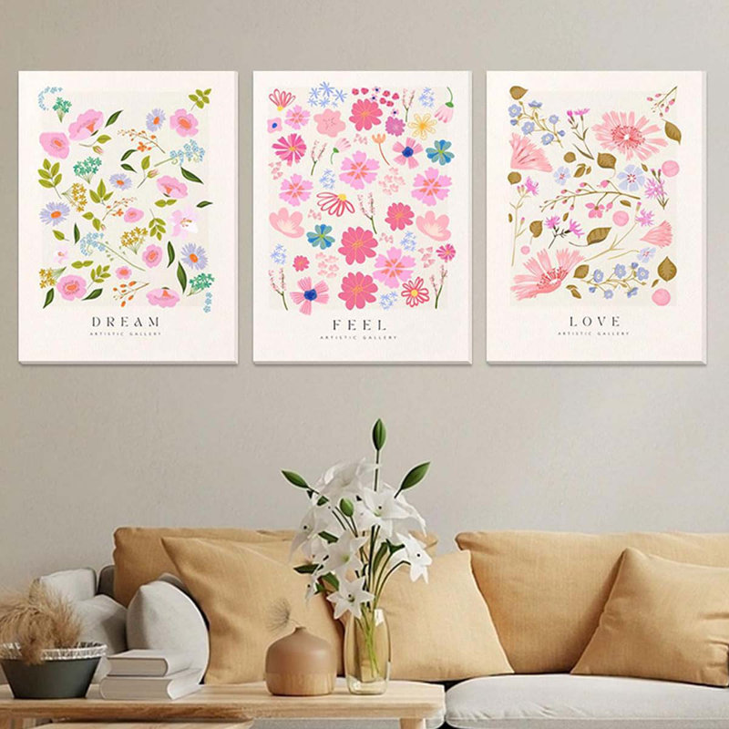 3 Piece Wrapped Canvas Print, 60 cm H x 40 cm W