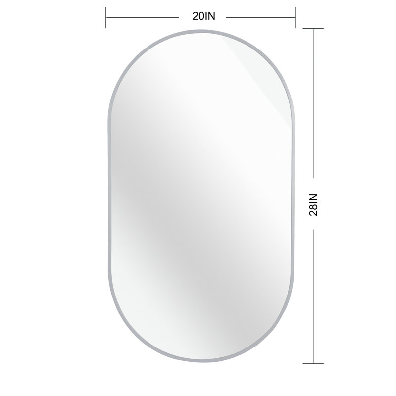 Miroir mural de salle de bain Malpress, Noir, 20 po X 20 po, Rond