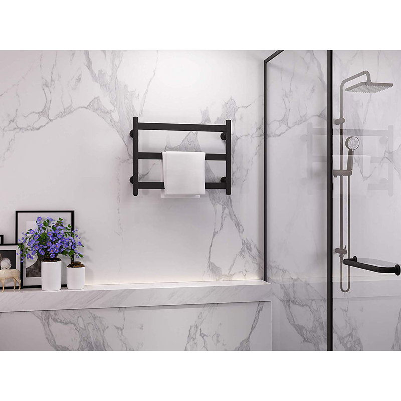 Chauffe-serviettes électrique chauffant mural Heatgene, Noir mat