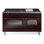 Cuisinière à double combustible de 60 po avec 9 brûleurs scellés et plaque chauffante (porte vitrée) ILVE Nostalgie II Series