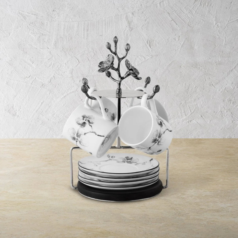 Black Orchid Demitasse Set