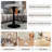 27.6" Round Marble-Effect Coffee Table with White Veined Top and Black Pedestal Base-766850457
