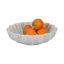 Elloise Beige 14" Bauer White Marble Tray, 4"H, Flower Shape - 14" x 14" x 4"
