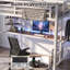 Lit mezzanine double en métal avec bureau intégré et station de charge-1760116708-1758903731