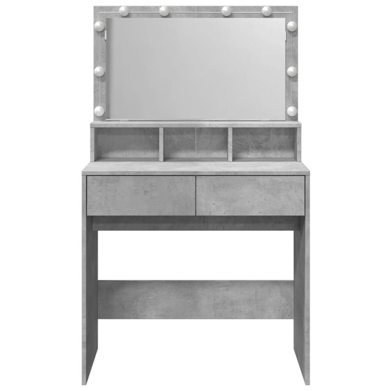 Dressing Table with Mirror, Concrete Grey