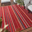 Tapis rayé rouge / bleu / crème Etha-88037033