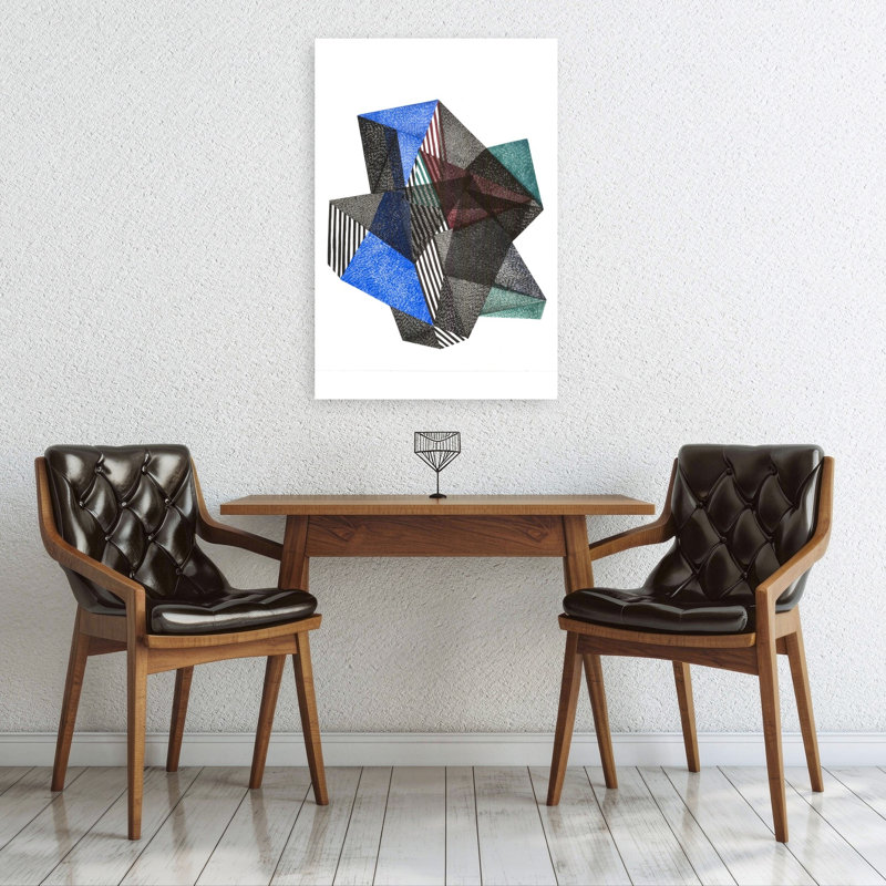 «Dynamic Geometric Forms Abstract», reproduction d'art mural contemporain, H 36 po x l 24 po