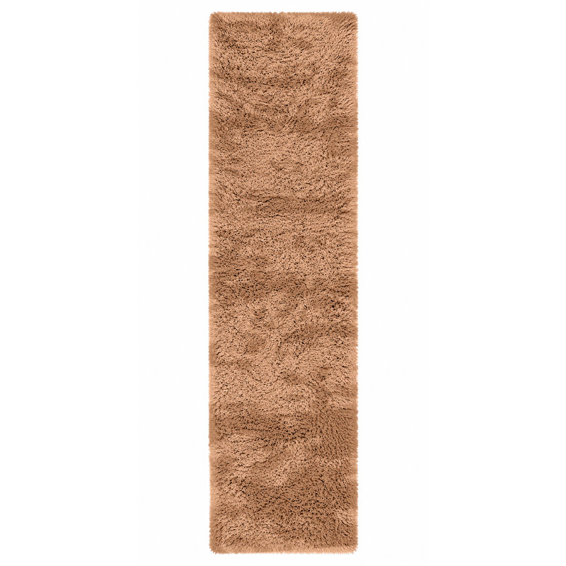 Luxury Plush Shaggy Area Rug & Runner, Soft Deep-Pile Non-Slip Living Room Carpet, Tye Dye Beige, Runner 60 x 110 cm