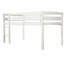Lit mezzanine bas simple en bois avec échelle, finition blanche-10685027