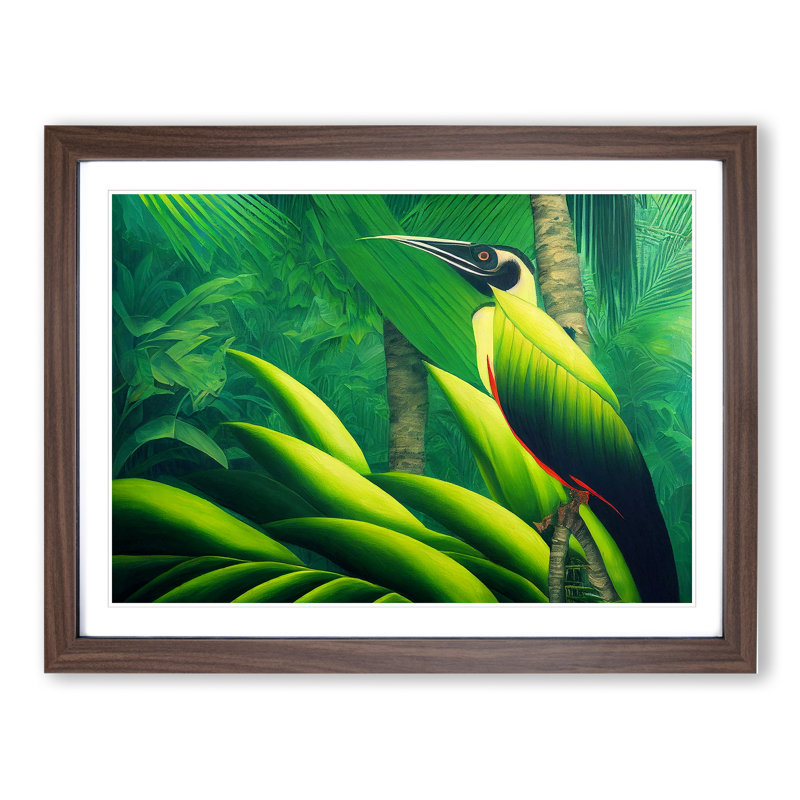 Gorgeous Bird - Single Picture Frame Print, 46cm H x 64cm W x 2cm D, Walnut Framed