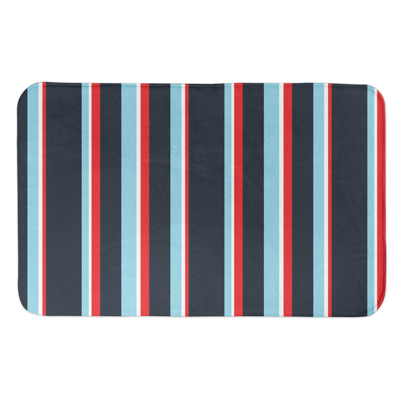 Tapis pour salle de bain nautique rayures Brittney
