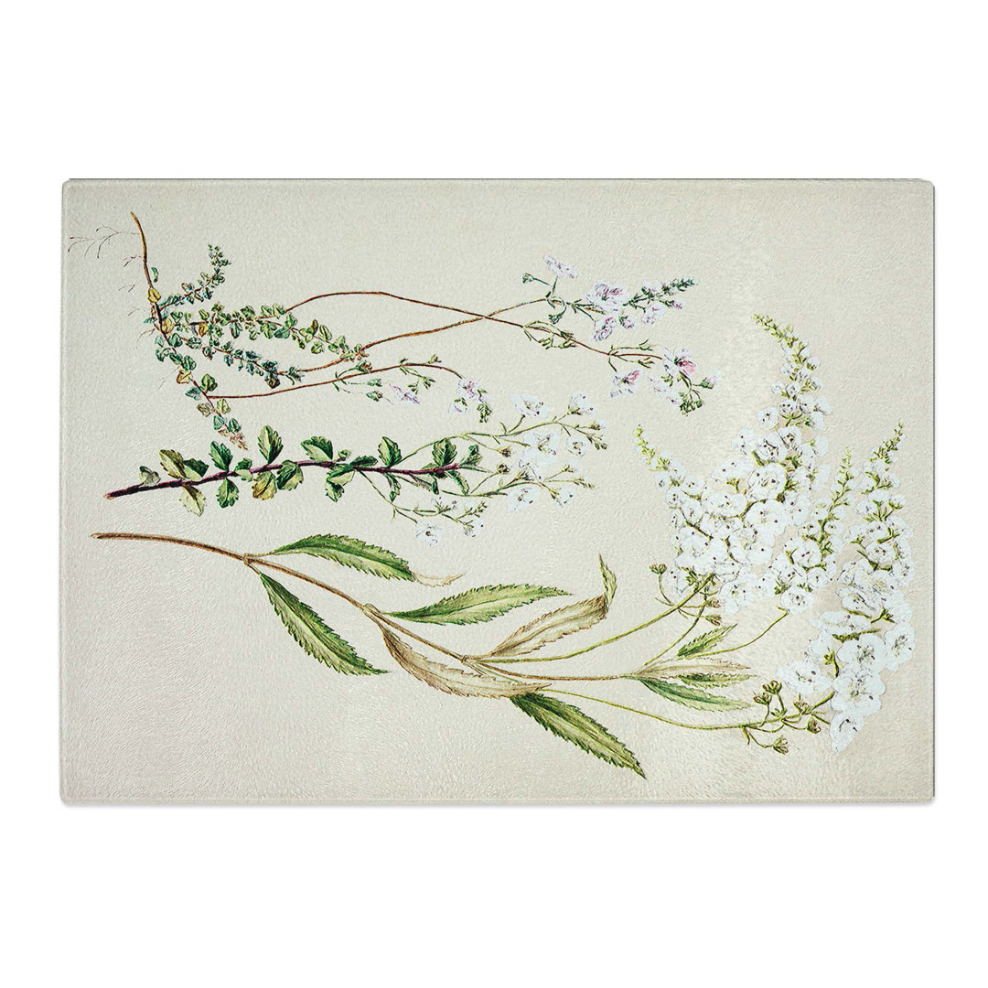 Tempered Glass Veronica Flowers by Sarah Featon Chopping Board