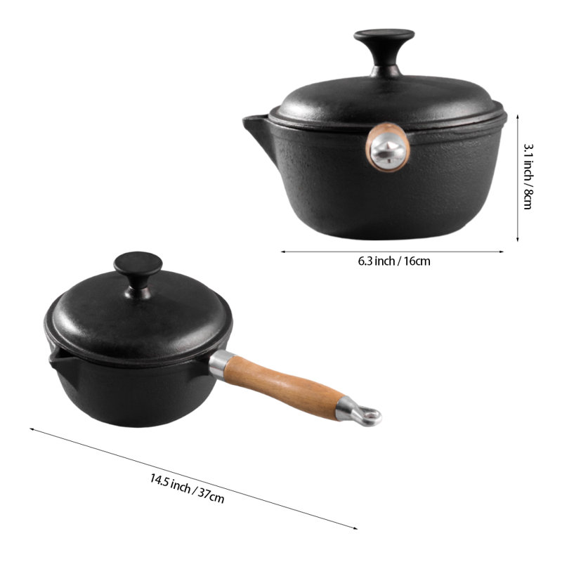 Belfry Kitchen Reales Cast Iron Stock Pot, 8cm H x 37cm W x 16cm D