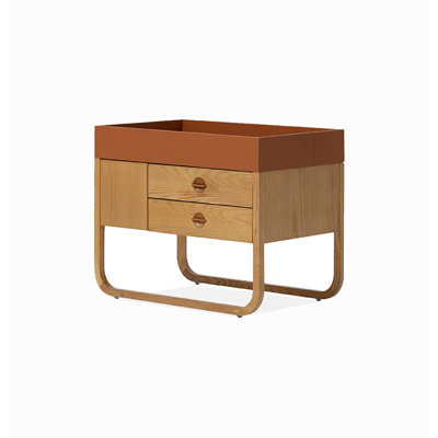 American Vintage White Ash Nightstand Soft Close Drawers Multi Compartment Storage