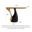 Console abstraite sculpturale à deux tons avec base courbée pour le couloir du salon