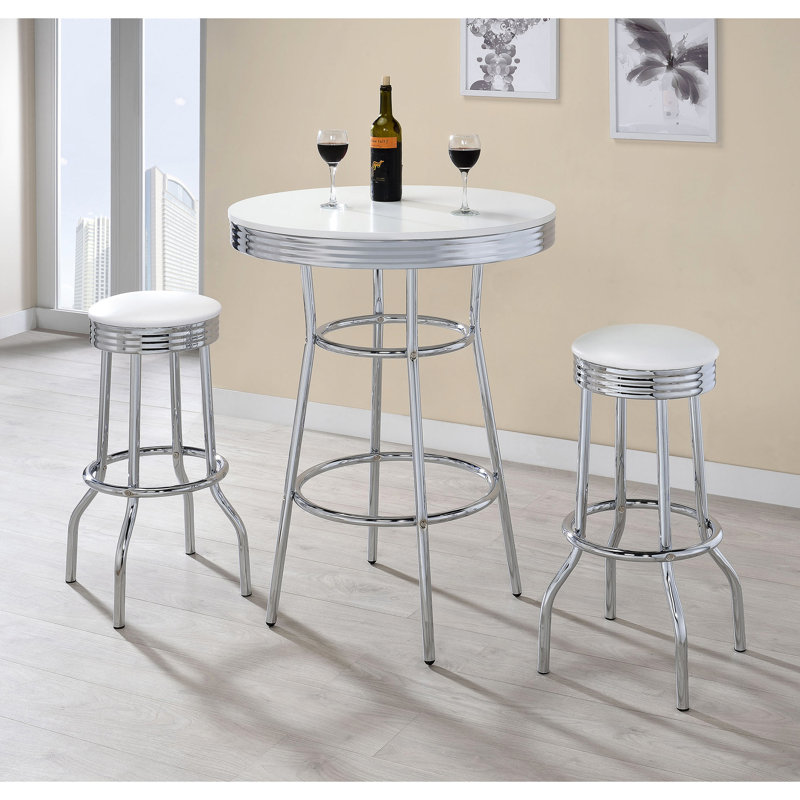 Table de bar ronde 3 pièces Midge