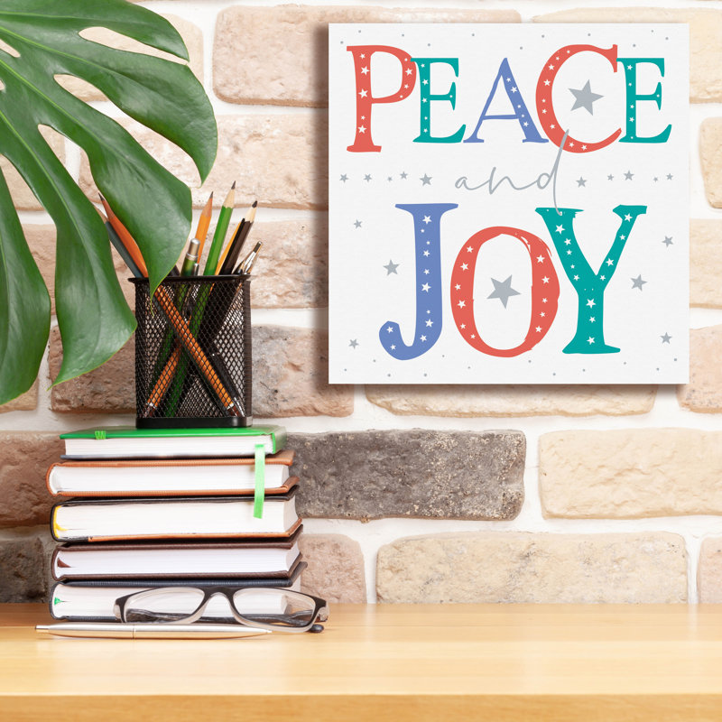  «Peace and Joy Text» par Elle Media Group SA, art mural sur toile, H 12 po x l 12 po
