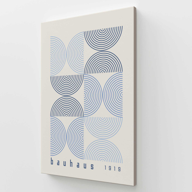 Affiche de composition Bauhaus, Stretched Canvas, Beige/Dark Blue, 72" H x 48" W