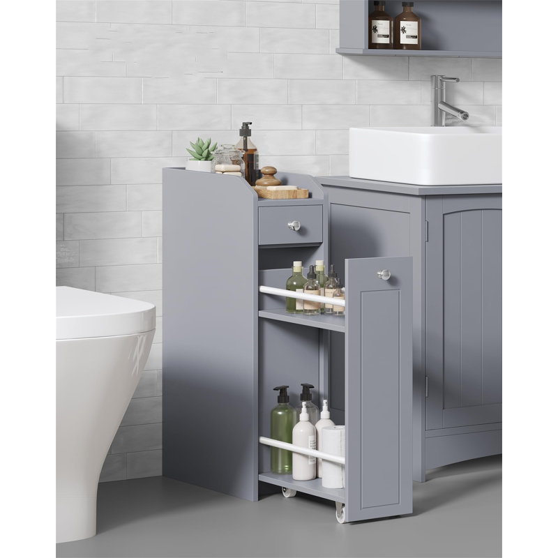 Tashania Bathroom Cabinet, Grey/Brown/Blue