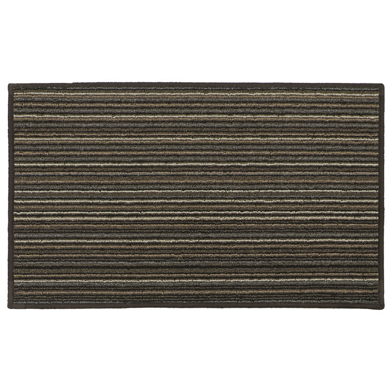 Non-Slip Striped Indoor Doormat, Rectangle W50 x L80 cm, Brown