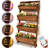 4-Tier Wood Wall-Leaning Vertical Planter Box with Lighted Accent, Liners, and Drainage Holes