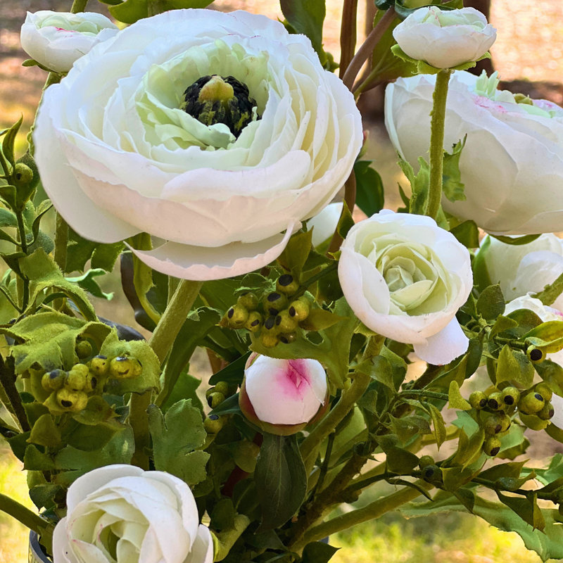 Silk Ranunculus Arrangement in Vase