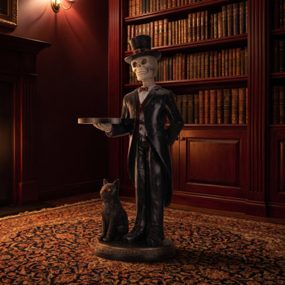 35.43'' Halloween Skeleton Butler Floor Statue