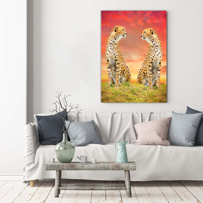 Two Cheetahs - Wrapped Canvas Print