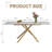 59-Inch Modern Rectangle Expandable Dining Table With Retractable Leaf, Sintered Stone Top & Golden Carbon Steel X-Base, Sturdy 4-6 Person Table For Small Apartments-984636383