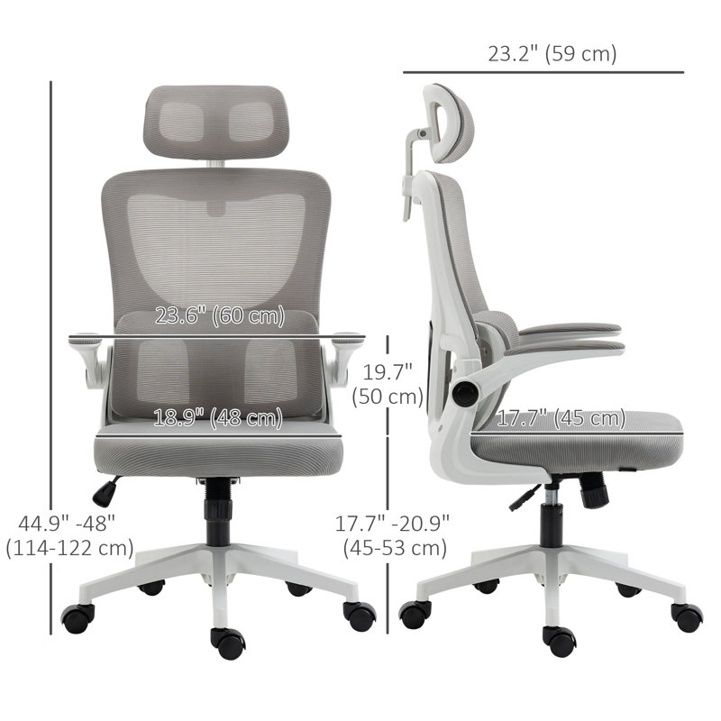 Chaise de travail en filet avec appui-tête