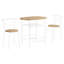 Petite table de salle à manger 32 pièces de L 32 po, plan de travail en stratifié naturel avec structure en métal blanc, coin-repas de cuisine contemporaine pour appartement, facile à nettoyer, petite, décorée, moulée, pour la cuisine,