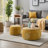 Round Storage Ottoman, 2 in 1 Function, Work as End table and Ottoman,with small seat,(25"x25"x14.7")-1159223005
