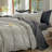 100% Washed Cotton Bedding Sheet Set 4 Pieces,1 Fitted Sheet,1 Flat Sheet and 2 Pillowcases,Comfy Textured Sheet Set-119423624-119423619