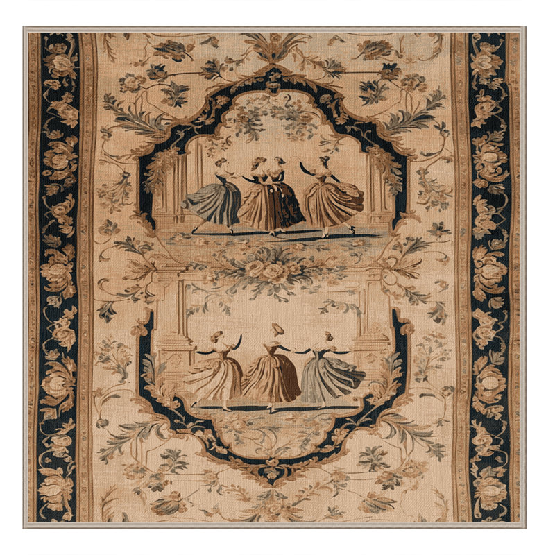 Tapis brun français lavable à la machine, Carré 7 pi
