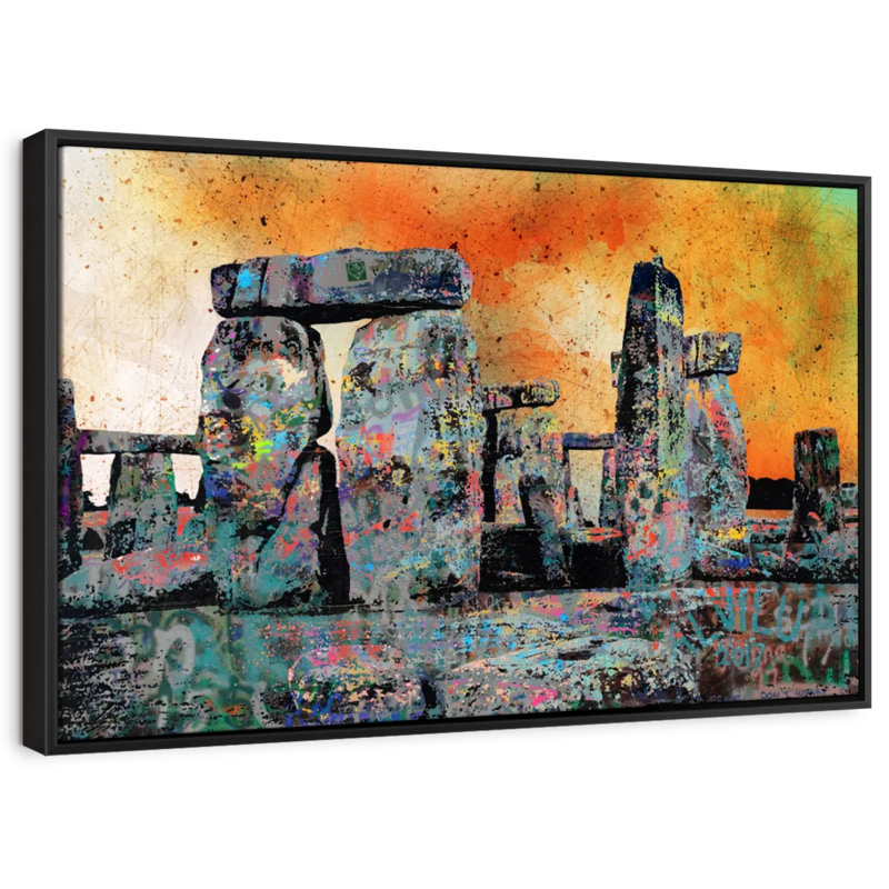 Impression sur toile Graffiti Stonehenge, H 9 po x l 13 po