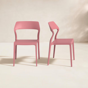 Farrah Stacking Patio Dining Side Chair (Set of 2)