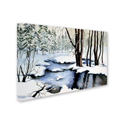 «Snow Trees» de Dugazon, reproduction de peinture à l'huile sur toile tendue