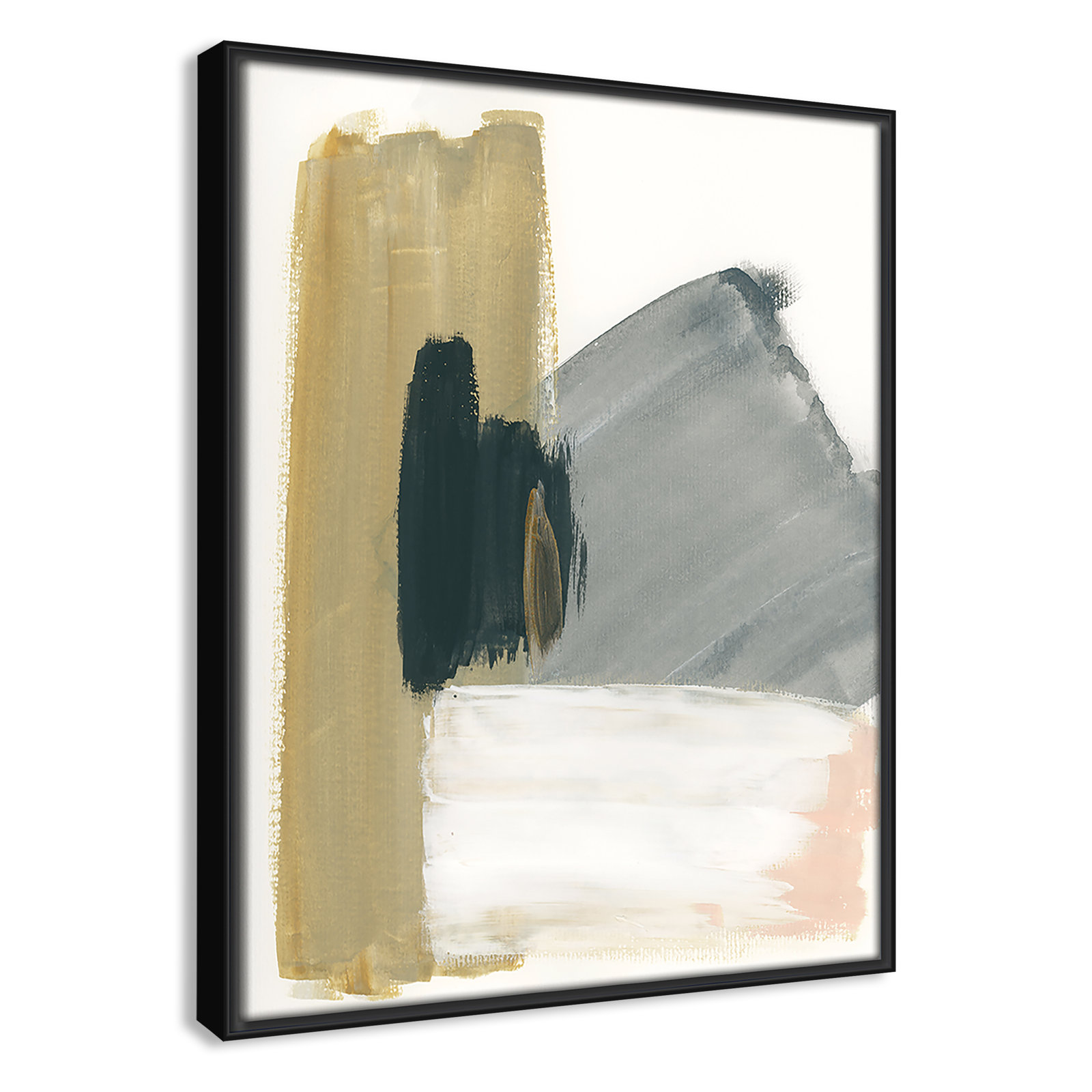 Herma "Marble Block Symmetry II" Print, 15.5" H x 12.5" W x 2" D, Black Framed