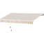 Auvent de patio rétractable 12 po x 10 pi et toile à eau, manivelle manuelle, structure en aluminium, pour terrasse, balcon, cour, eau beige, blanc 280 G / m²
