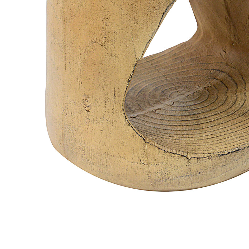 MGO Hollow Side Table, Wood-like texture, Natural