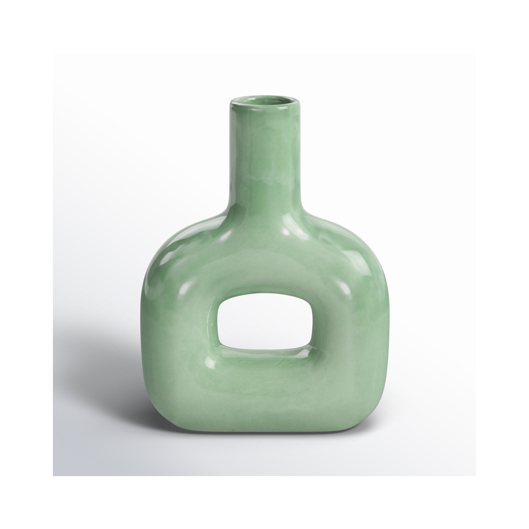 Sagebrook Home Rachael Artistic Modern Ceramic Vase, Green