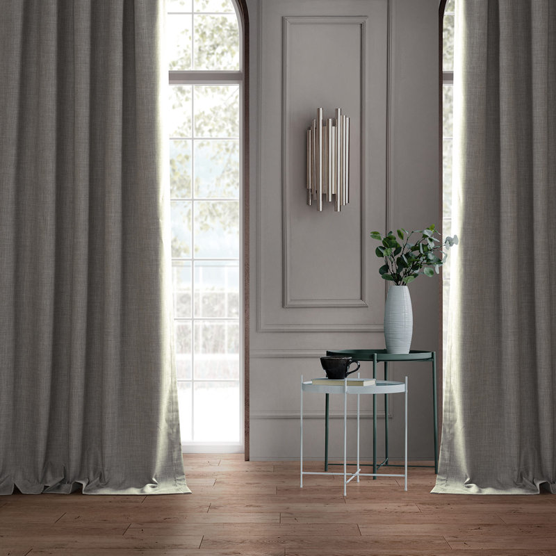 Derly Blackout Synthetic Curtain, 50" W x 96" L, Light Gray