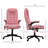 Vibration Heated Reclining Office Chair, Pink Pu Leather, 6 Points Massage, Armrest, Remote - Back Pain Alleviation Massage Computer Chair In With And Adjustable