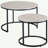Round Nesting Tables Set Of 2, Stacking Coffee Table Set With Metal Frame For Living Room, Grey