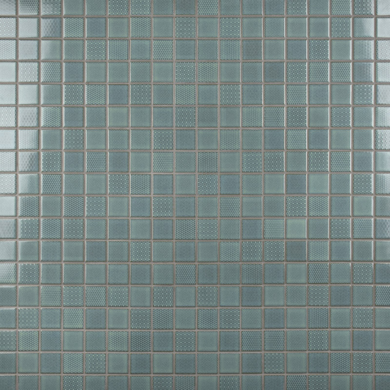 Celadon 1.84" x 1.84" Porcelain Grid Mosaic Wall & Floor Tile, Green
