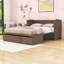 Grand lit escamotable en bois avec station de charge-284897308