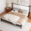 Lit plateforme en bois avec tête de lit tapissier-1053918201-1053918202