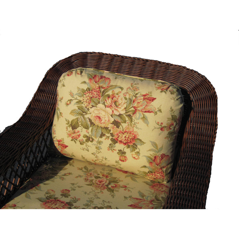 Rosado Upholstered Armchair, Brownwash, Caymen Cobalt Cotton